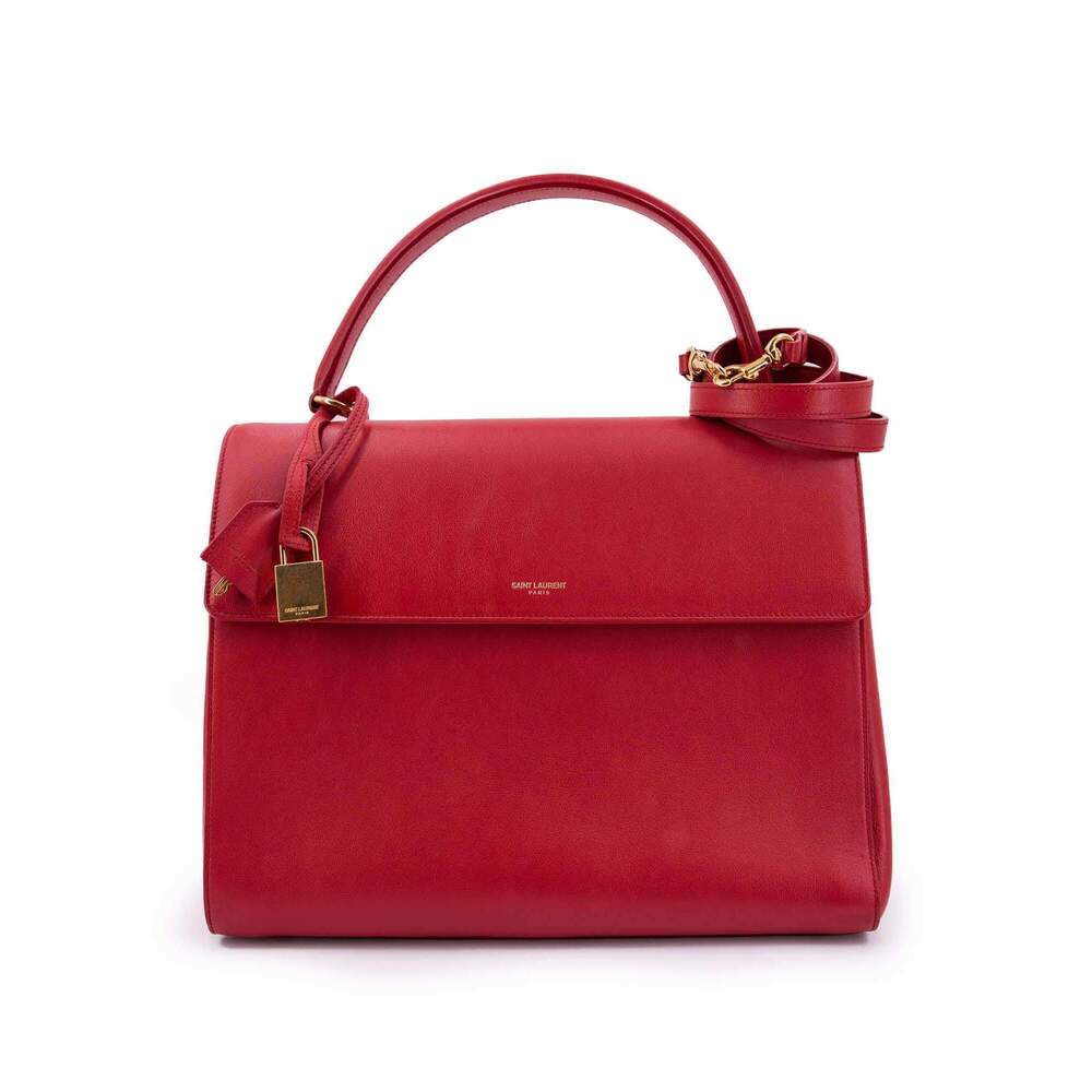Saint Laurent Calfskin Medium Moujik Top Handle Bag Lipstick - Picture 1 of 12